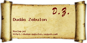 Dudás Zebulon névjegykártya